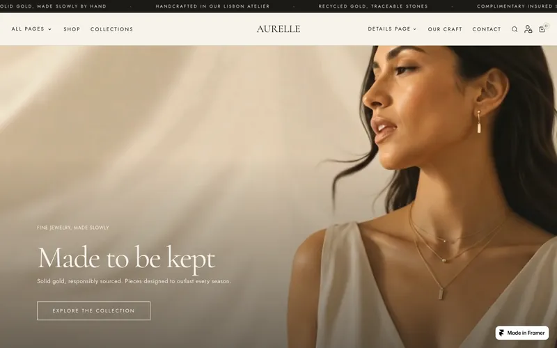 aurelle-jewels-shop şablonunun önizləmə görüntüsü