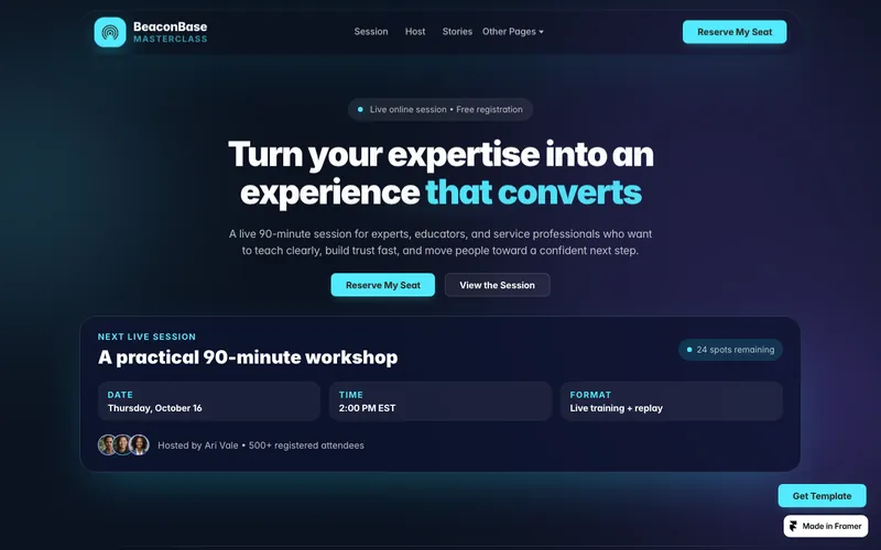 beaconbase şablonunun önizləmə görüntüsü