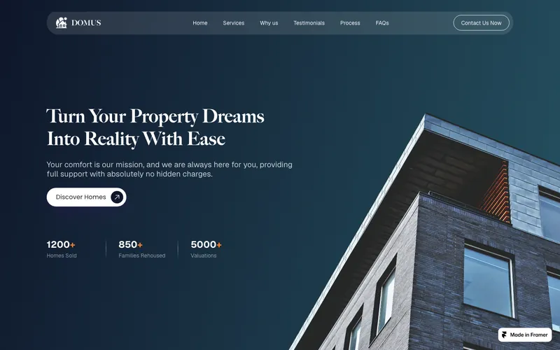 domus-real-estate şablonunun önizləmə görüntüsü