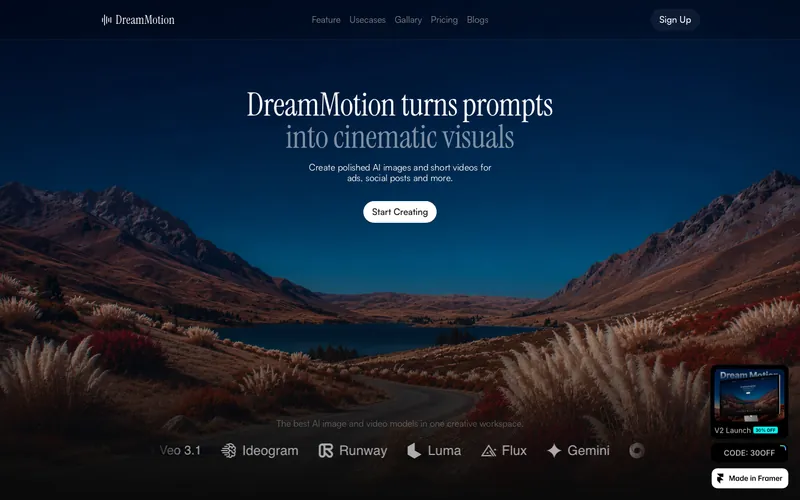 dream-motion şablonunun önizləmə görüntüsü