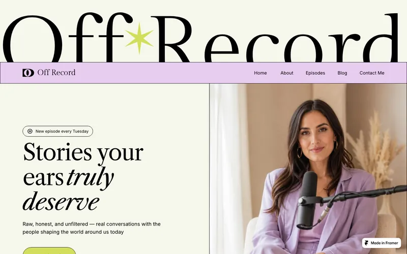 off-record şablonunun önizləmə görüntüsü