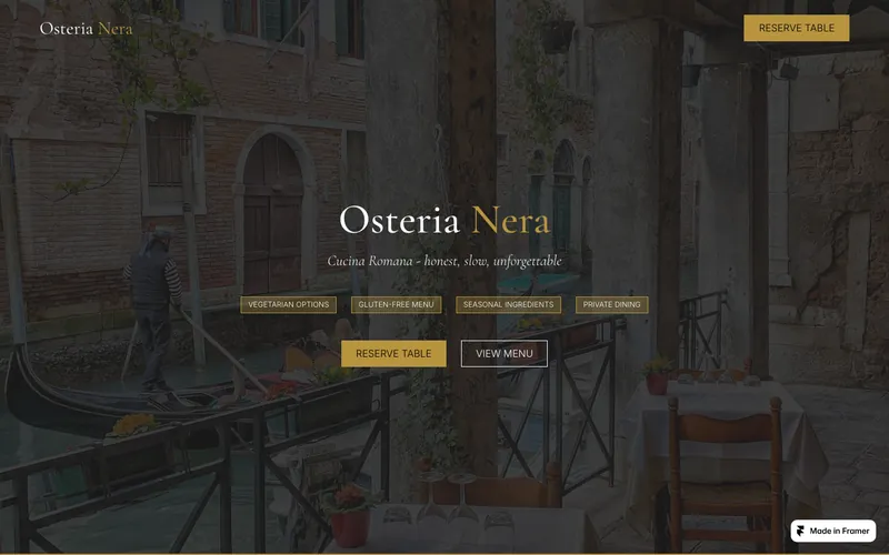 osteria-nera şablonunun önizləmə görüntüsü
