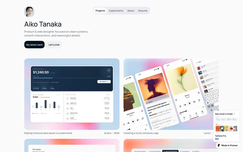 tabfolio-pro şablonunun önizləmə görüntüsü
